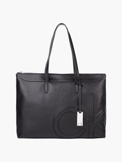 Calvin Klein Táskák & Kiegészítők HU501631 | Calvin Klein Faux Bőr Női Tote Táska Fekete